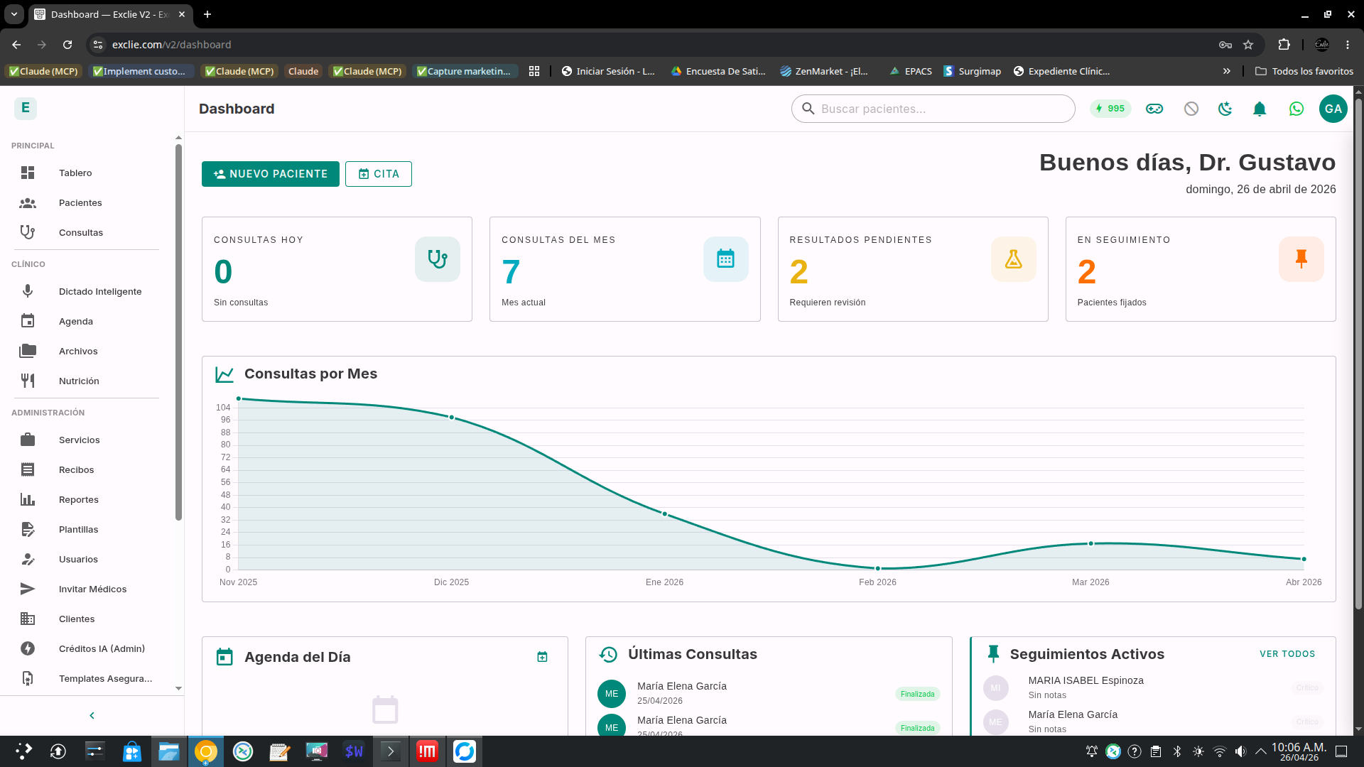 Doctor's dashboard
